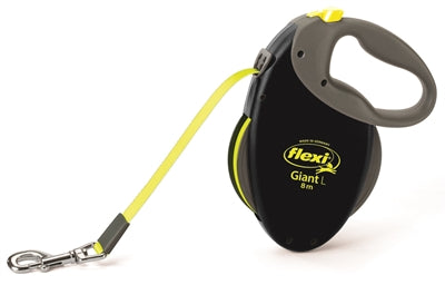 Flexi Rollijn Giant Tape Neon Zwart / Geel M 8 Mtr