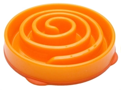 Merkloos Slo-Bowl Feeder Mini Coral Spiraal Oranje 22X22X5 Cm