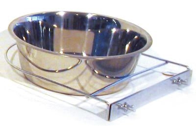 Merkloos Rvs Hondenbak Met Schroefhouder 21 Cm