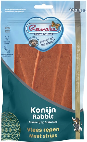 Renske Gezonde Beloning Vlees Strip Konijn 100 Gr