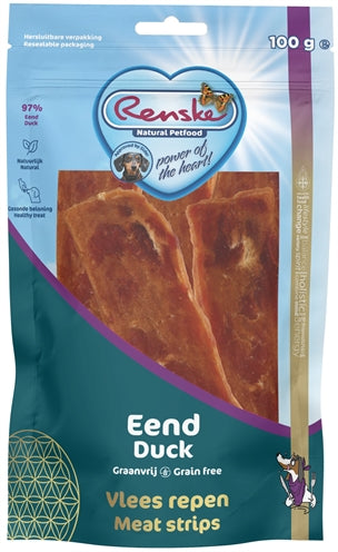 Renske Gezonde Beloning Vlees Strip Eend 100 Gr