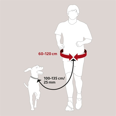 Trixie Heupriem Met Jogginglijn Zwart Riem 60-120 Cm Lijn 100-135 Cm