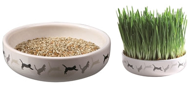 Trixie Kattengraszaad 50Gr In Keramiek 15X15X4 Cm