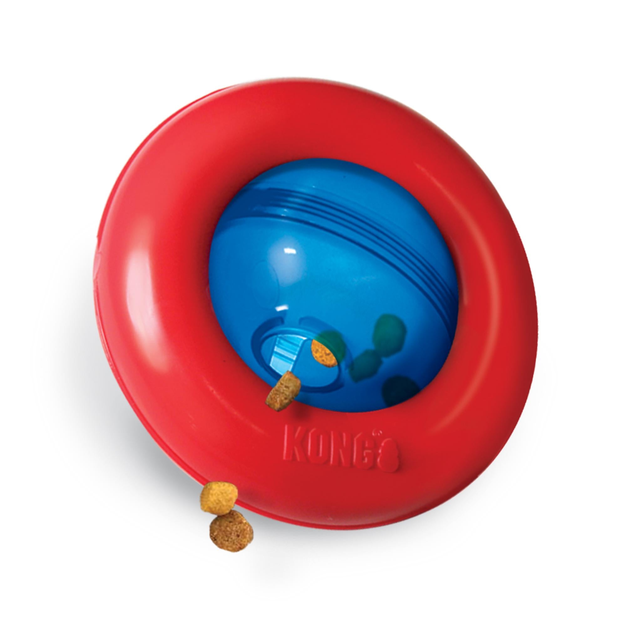 Kong Gyro Voerbal Rood / Blauw Small 12,5X12,5X7,5 Cm