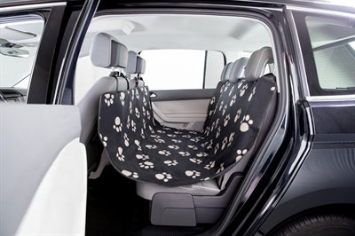 Trixie Autodeken Pootprint Nylon / Fleece Zwart / Beige 145X140 Cm