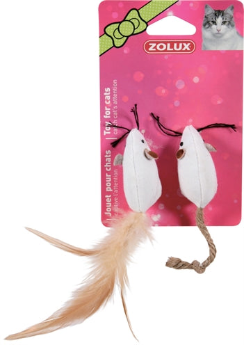 Zolux Canvas Muis Wit 5 Cm 2 St