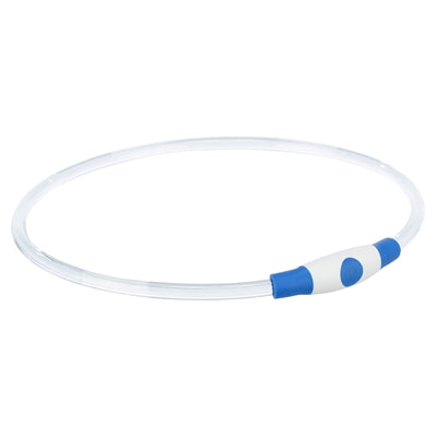Trixie Lichtgevende Halsband Usb Flash Light Oplaadbaar Tpu Blauw 40X0,8 Cm