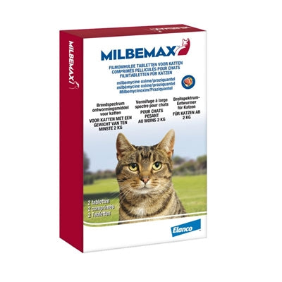 Milbemax Tablet Ontworming Kat 2-8Kg 2Tbl 2-8 Kg 2 Tbl