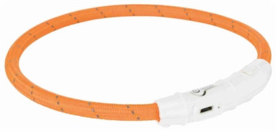 Trixie Lichtgevende Halsband Hond Flash Usb Tpu / Nylon Oranje 65X0,7 Cm
