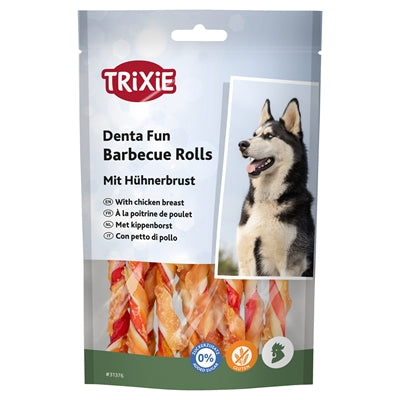 Trixie Denta Fun Barbecue Chicken Chewing Rolls 12 Cm 3 St 105 Gr