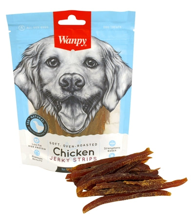 Wanpy Soft Oven-Roasted Chicken Jerky Strips 100 Gr