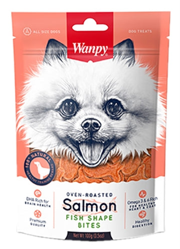 Wanpy Oven-Roasted Salmon Fish Shape Bites 100 Gr