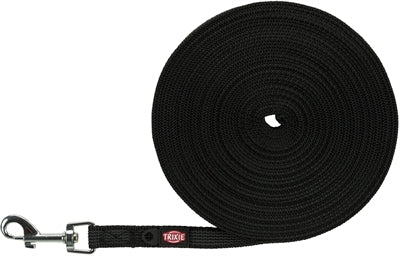 Trixie Hondenriem Sleeplijn Met Rubber Bekleed Zwart 10 Mtrx1,5 Cm