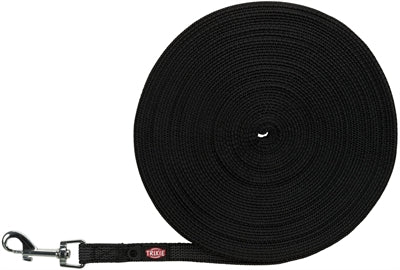 Trixie Hondenriem Sleeplijn Met Rubber Bekleed Zwart 10 Mtrx1,5 Cm