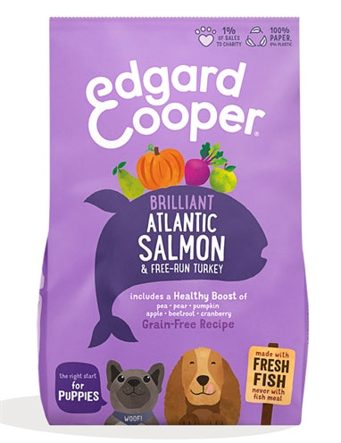 Edgard & Cooper Puppy Verse Zalm / Kalkoen Graanvrij 2,5 Kg