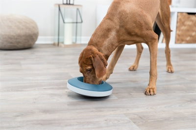 Trixie Slowfeeding Rocking Bowl Kunststof / Tpr Grijs / Blauw 23X23 Cm 500 Ml