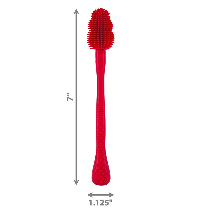 Kong Brush Schoonmaakborstel Rood 3X3X18 Cm