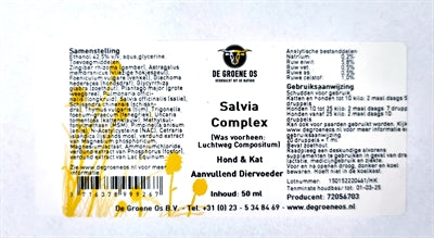 De Groene Os Salvia Complex Hond / Kat 50 Ml