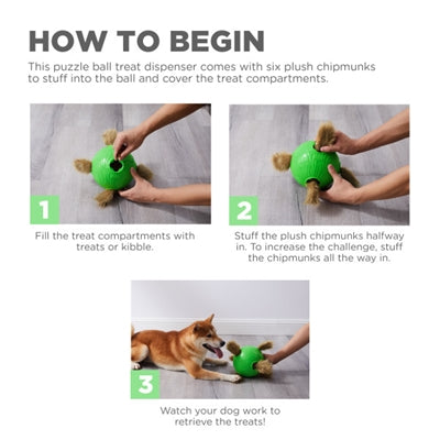 Outward Hound Nina Ottosson Dog Snuffle N' Treat Bal Groen 16X16X16 Cm
