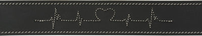 Trixie Rustic Vetleer Halsband Hond Heartbeat Zwart 34-40X3 Cm