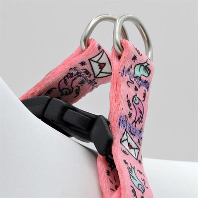 Morso Mini Hondentuig Verstelbaar Gerecycled Sweet Tweet Roze 24-32X1,5 Cm