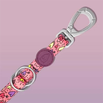 Morso Hondenriem Verstelbaar Gerecycled Pink Think Roze 75-230X1,5 Cm 1-4 Kg