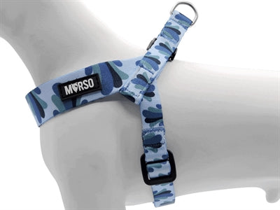 Morso Mini Hondentuig Verstelbaar Gerecycled Splash Blauw 24-32X1,5 Cm