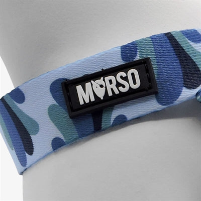 Morso Mini Hondentuig Verstelbaar Gerecycled Splash Blauw 24-32X1,5 Cm