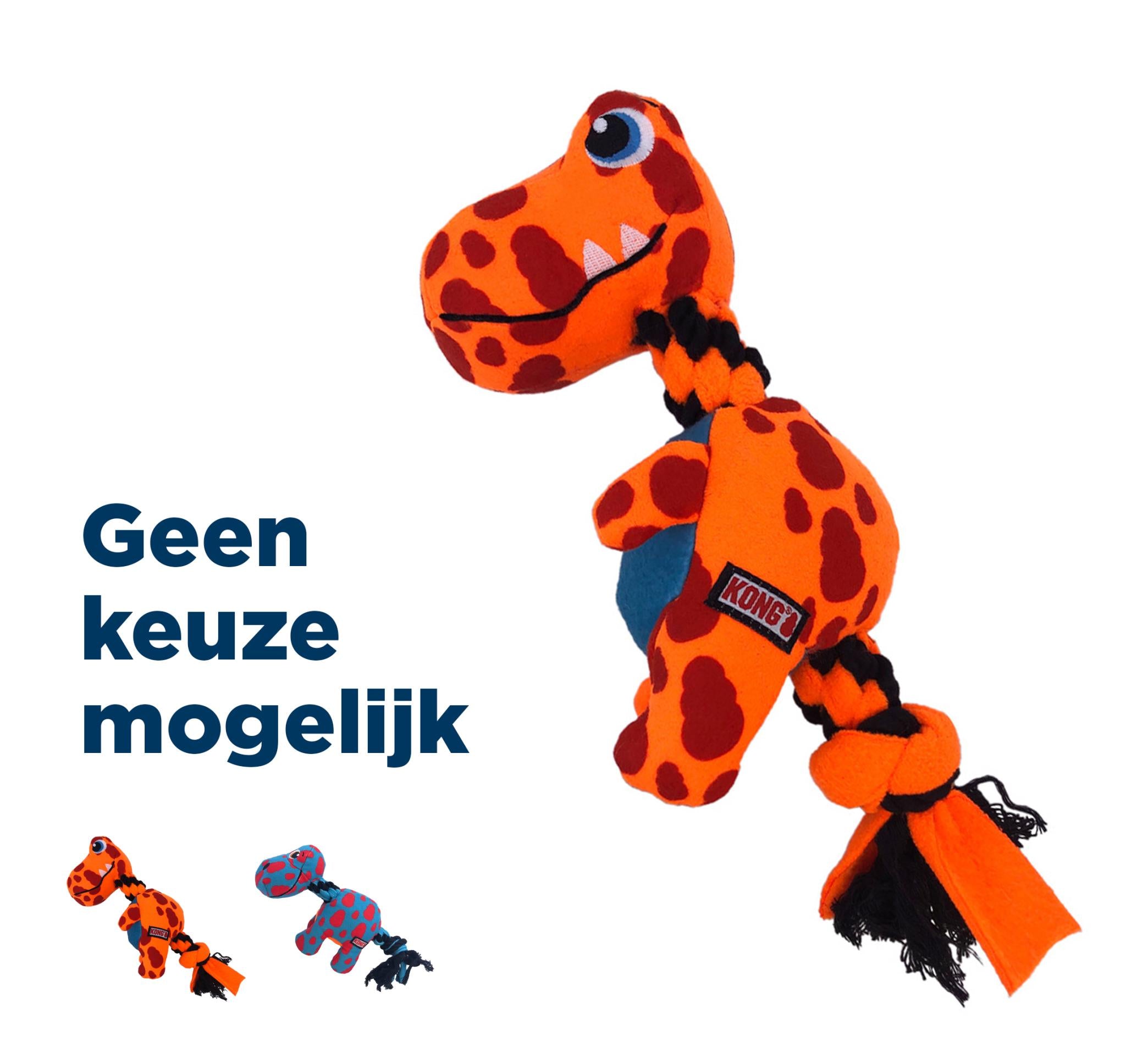 Kong Signature Dynos Fleece Met Piep Assorti 32X14X10 Cm