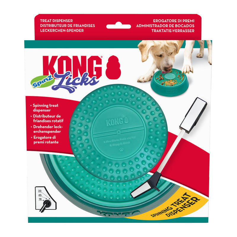 Kong Licks Spinz Teal Groenblauw 20X20X4,5 Cm