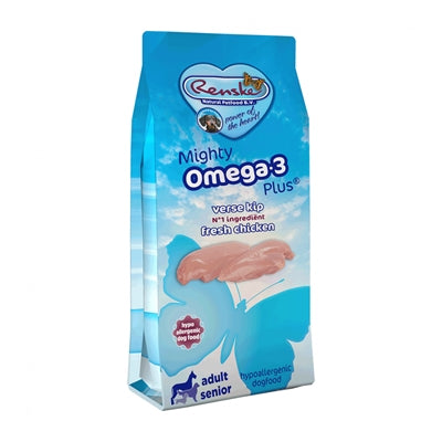 Renske Mighty Omega Plus Adult / Senior Kip/Rijst Hypoallergeen 12 Kg