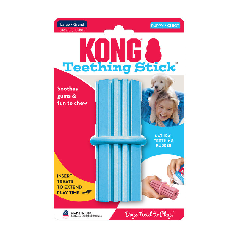 Kong Puppy Teething Stick Roze Of Lichtblauw Assorti 12X5,5X5,5 Cm