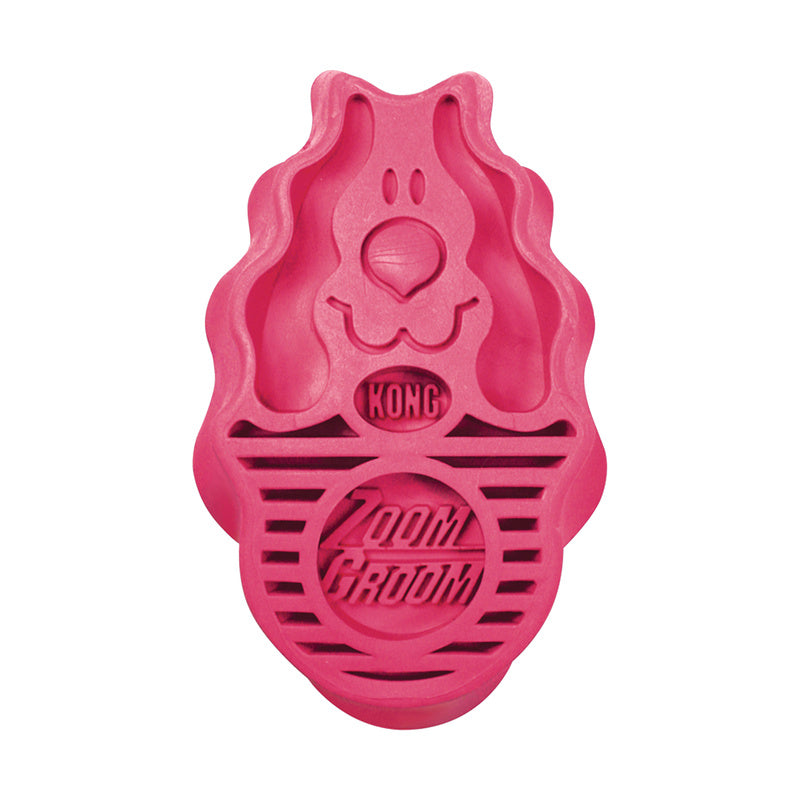 Kong Zoomgroom Rubber Borstel Roze 7,5X4X12 Cm