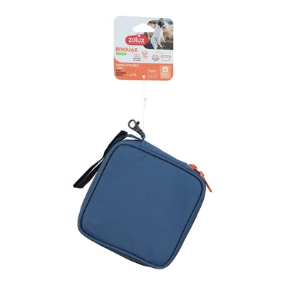Zolux Bvk 2In1 Opvouwbare Voerbak En Drinkbak Blauw 2X700 Ml