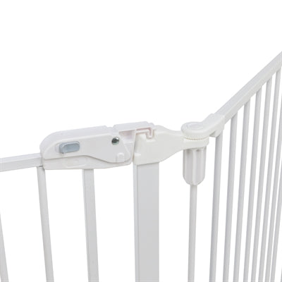 Trixie Hondenhek Afsluithek Metaal 5-Delig Met Deur Wit 62,5-300X76,5 Cm