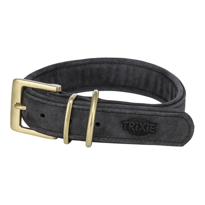 Trixie Halsband Hond Pure Leer Zwart Xs 25-31X2,5 Cm