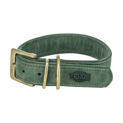 Trixie Halsband Hond Pure Leer Saliegroen Xs-S 27-34X2,5 Cm