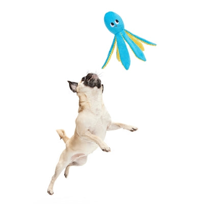 Bark Odd Otto Octopus Met Spikey Bal Pluche Blauw 30X12X8 Cm