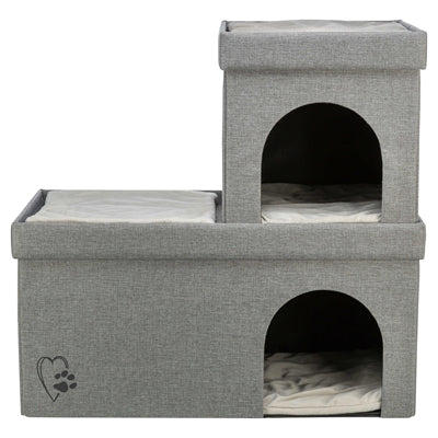 Trixie Kattenmand / Kattenhuis Kimy Soft 2 Verdiepingen Lichtgrijs 76X37X72 Cm