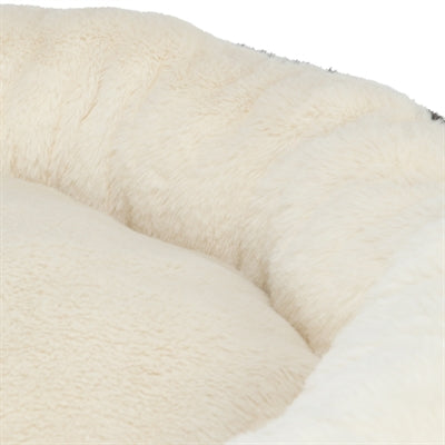 Trixie Hondenmand Leo Soft Rond Pluche Creme / Panterprint 50 Cm