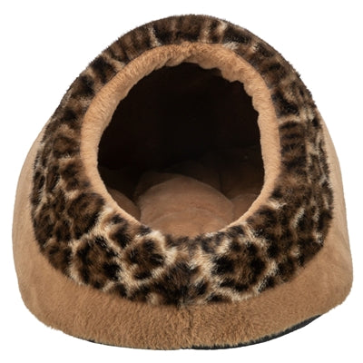 Trixie Kattenmand Iglo Leo Soft Pluche Bruin / Panterprint 35X41X26 Cm