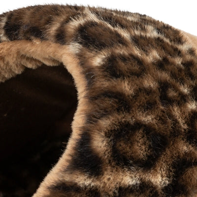 Trixie Kattenmand Iglo Leo Soft Pluche Bruin / Panterprint 35X41X26 Cm