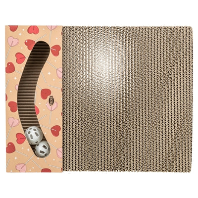 Trixie Krabplank Hartjes Met Ballen Rechthoekig Karton Abrikoos 38X30X5 Cm