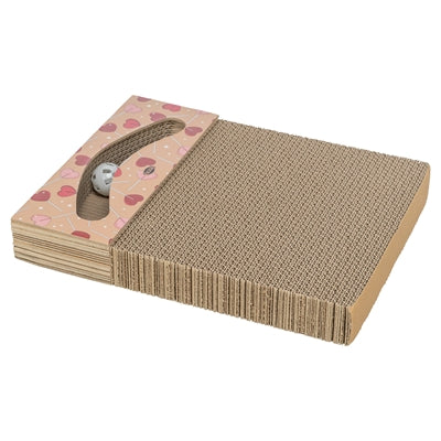 Trixie Krabplank Hartjes Met Ballen Rechthoekig Karton Abrikoos 38X30X5 Cm
