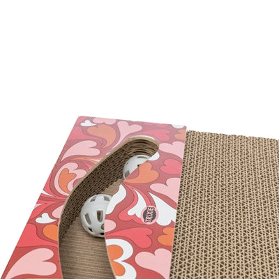 Trixie Krabplank Hartjes Met Ballen Rechthoekig Karton Rood 38X30X5 Cm