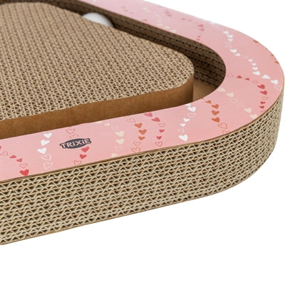 Trixie Krabplank Hartjes Met Ballen Driehoekig Karton Zalm 36X36X5 Cm