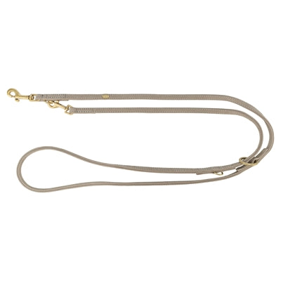 Trixie Hondenriem Pure Verstelbaar Leer Lichtgrijs M-L 200X2 Cm