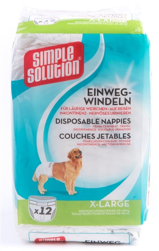 Simple Solution Wegwerp Honden Luier Small 12 St 38-48 Cm