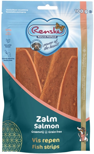 Renske Gezonde Beloning Vlees Strip Zalm 100 Gr