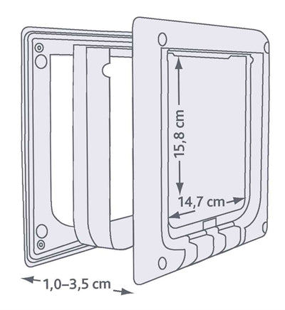Trixie 4-Weg Kattenluik Elektromagnetisch Wit 21 X 24 Cm